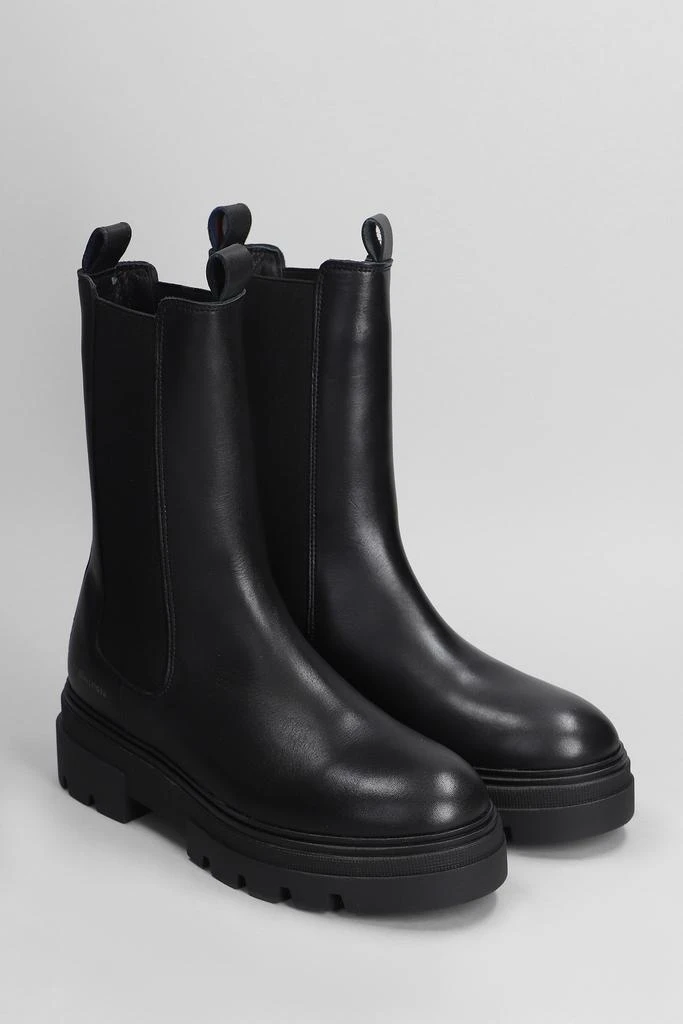 Tommy Hilfiger Combat Boots In Black Leather 2