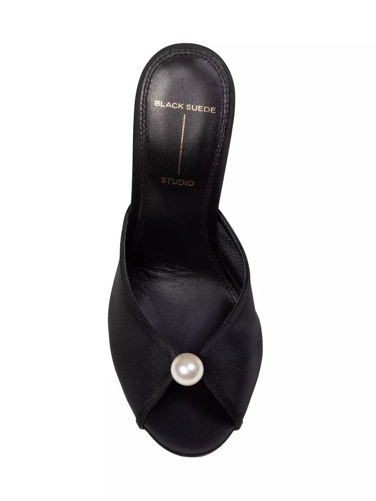Black Suede Studio Sadie 100MM Satin Sandals 6