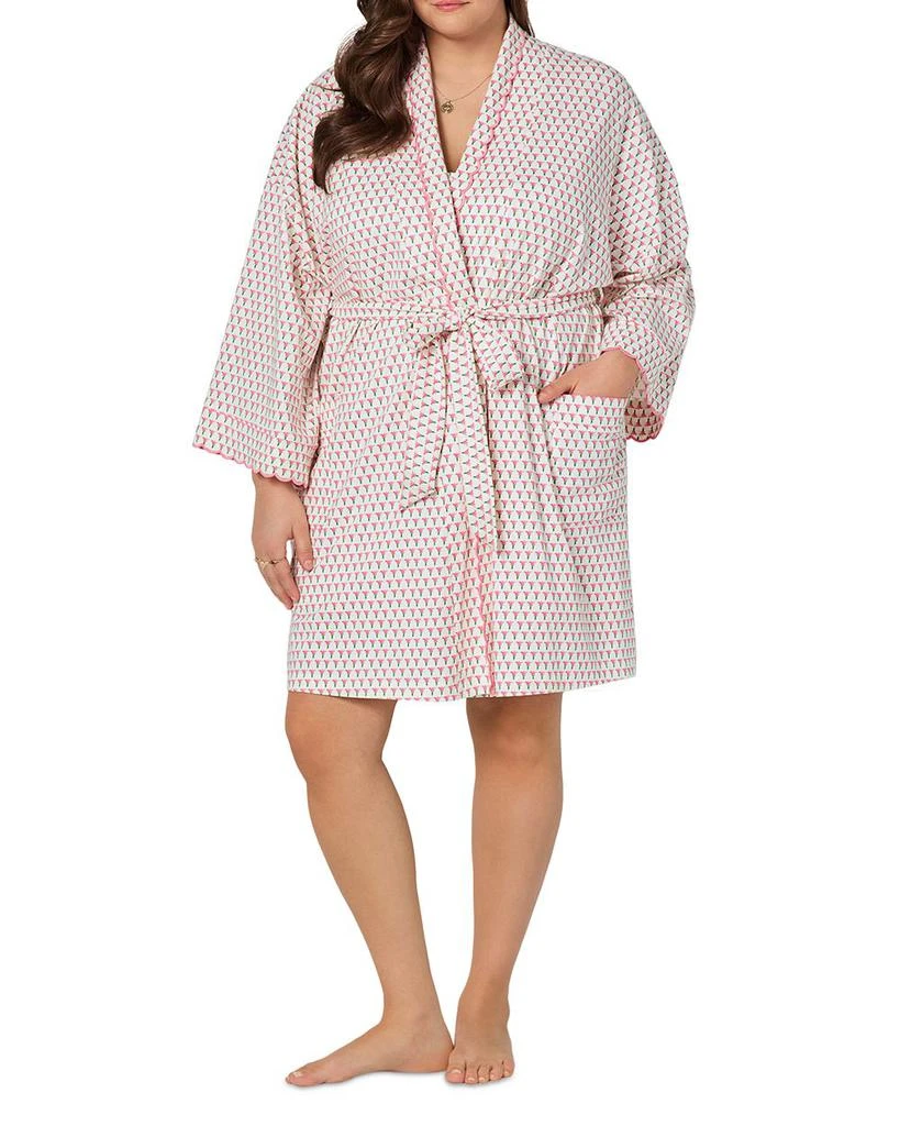 BedHead Pajamas Blossom Geo Banded Collar Stretch Jersey Robe 10