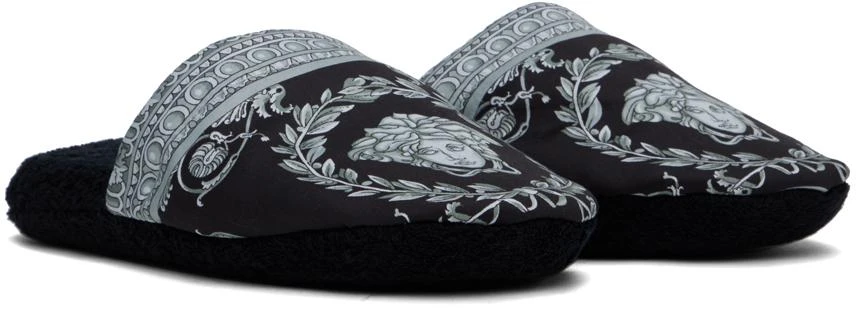 Versace Black Baroque Slippers 4