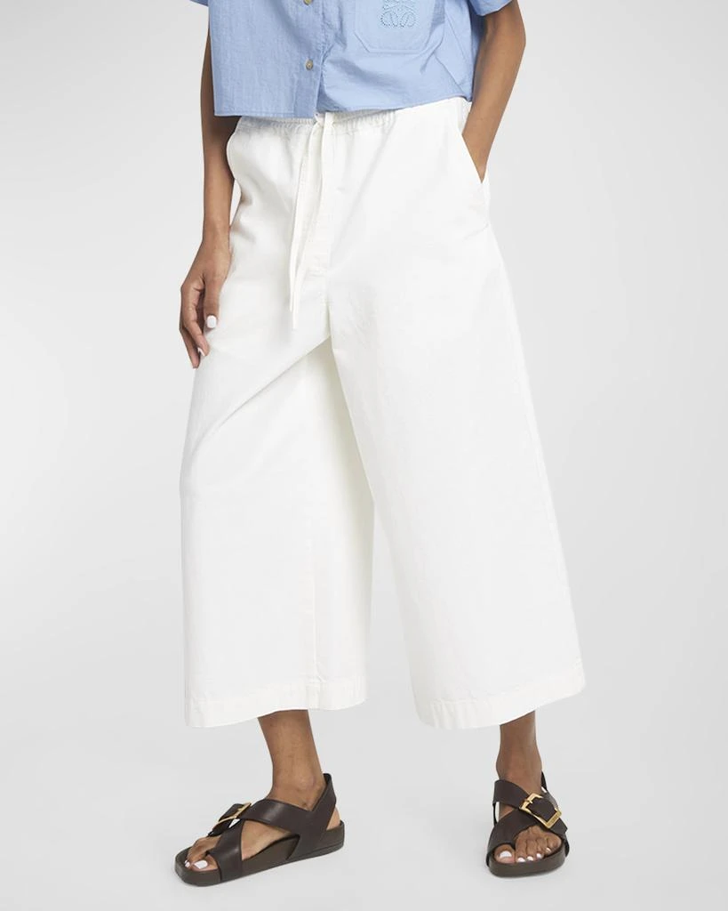 Loewe x Paula Ibiza Anagram Drawstring Wide Leg Cropped Denim Trousers 6