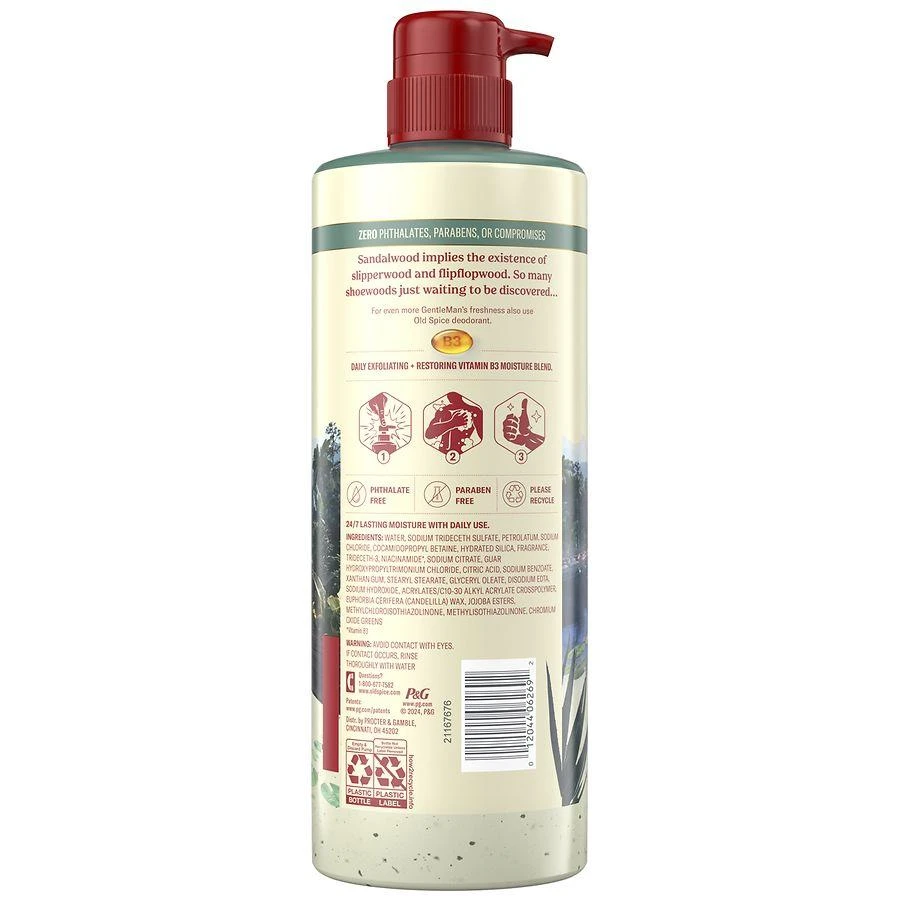 Old Spice Body Wash for Men, 24/7 Shower Fresh, Exfoliation + Moisturization Sandalwood + Aloe Vera 8
