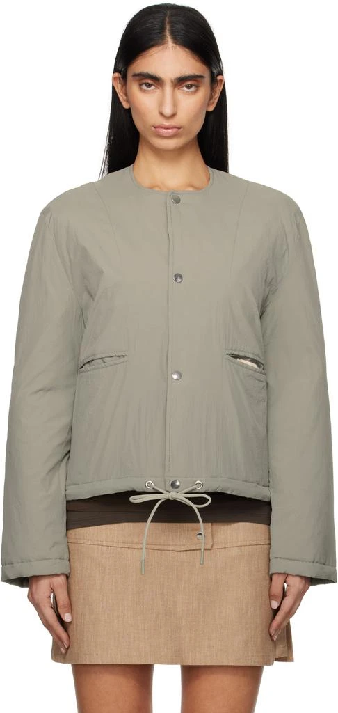 Paloma Wool Khaki Ebner Reversible Down Jacket 1