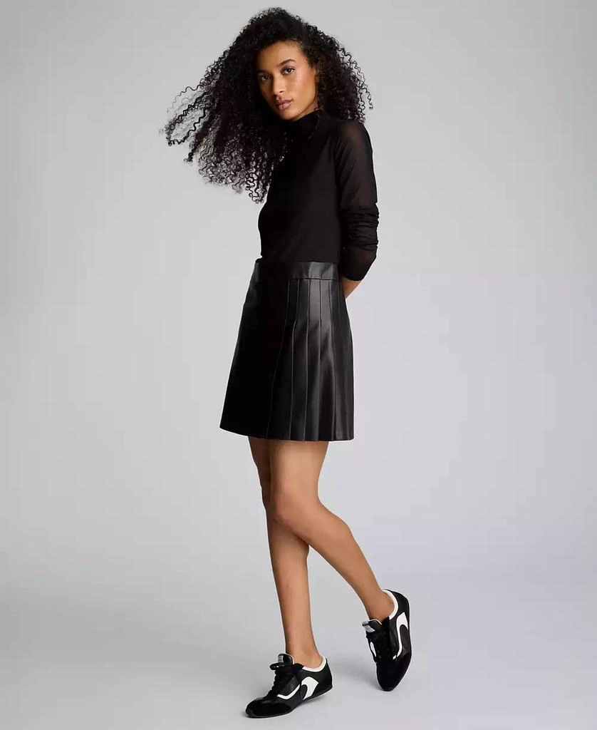 slim fit dress slacks Fauber Faux Leather Mini Dress Black / 8 main image 1