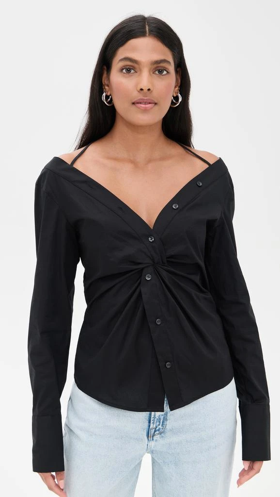 Good American Poplin Off Shoulder Top 6