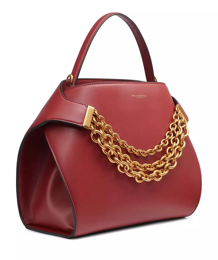 Donna Karan Plandome Chain Top Handle Leather Satchel 2