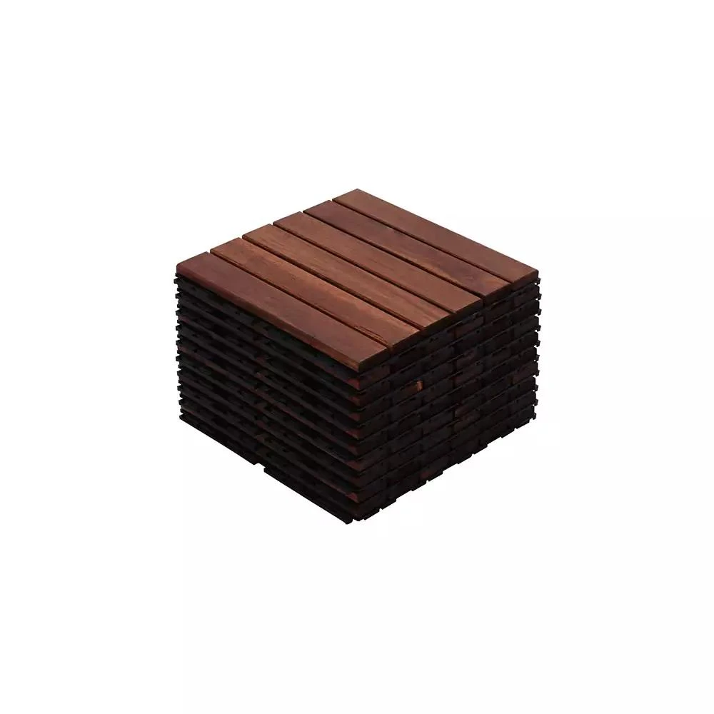 Streamdale Furniture Streamdale Acacia Hardwood Deck Tiles Striped Pattern, Outdoor Flooring