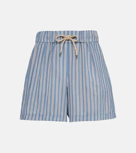 Brunello Cucinelli Striped cotton and silk shorts 1