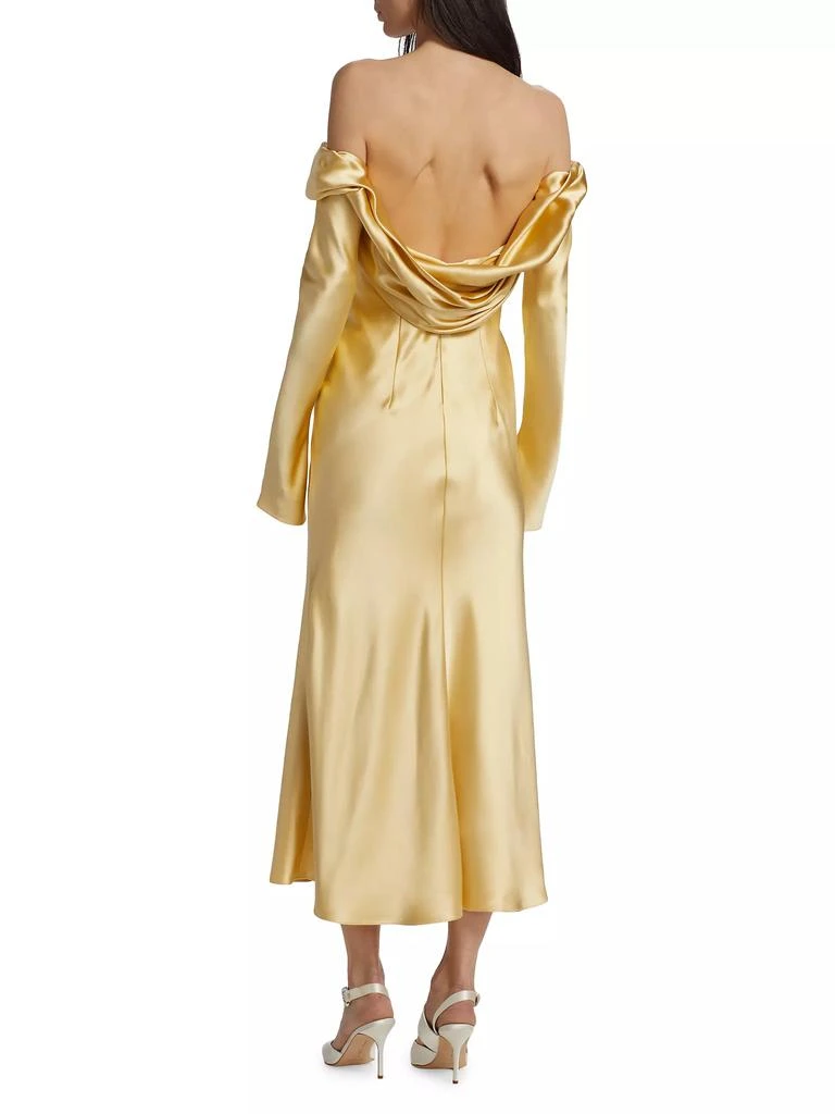 Danielle Frankel Noa Crepe Satin Midi-Dress 5