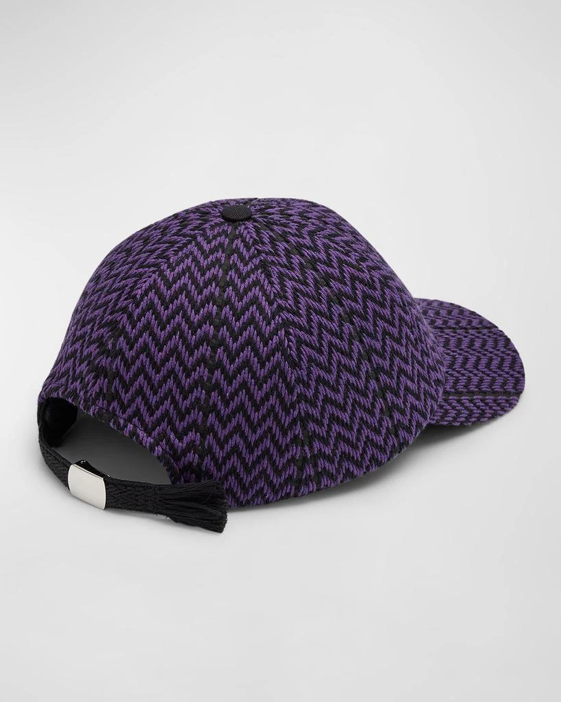 Lanvin Men's Herringbone Logo Baseball Cap 2