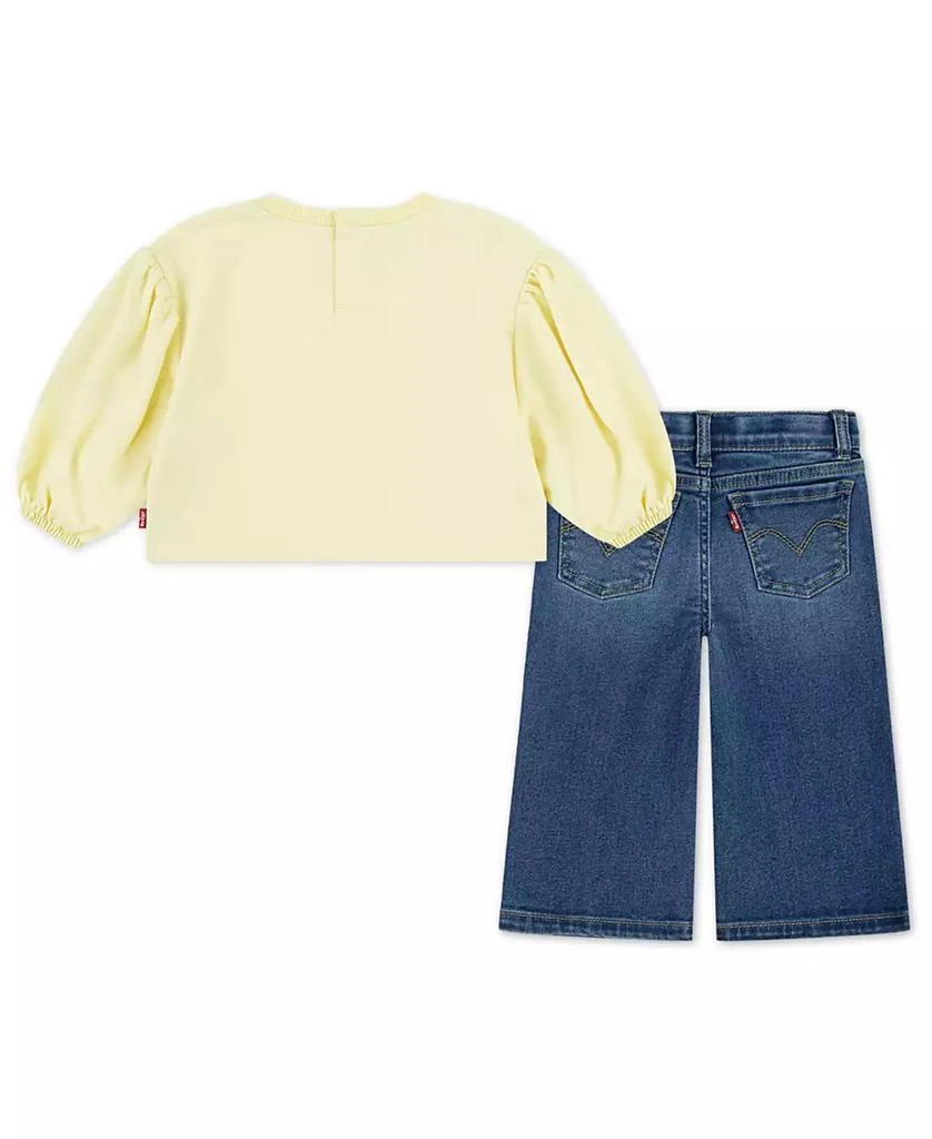 Levi
s Baby Girls Bear Graphic Top and Wide-Leg Jeans, 2 Piece Set 2