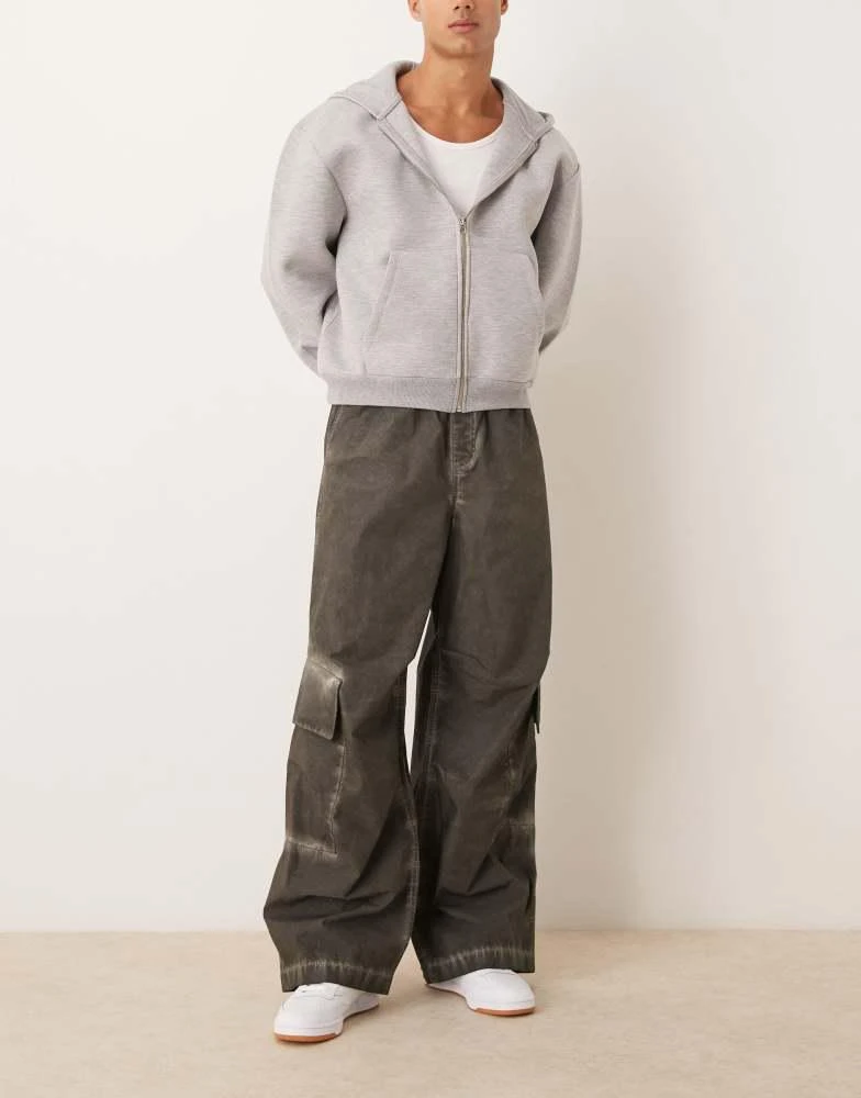 ASOS ASOS DESIGN super baggy cargo trousers in heavy black wash 1