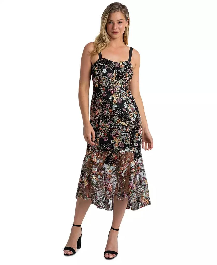 Sam Edelman Women's Floral Sequence Mermaid Midi Dress 2