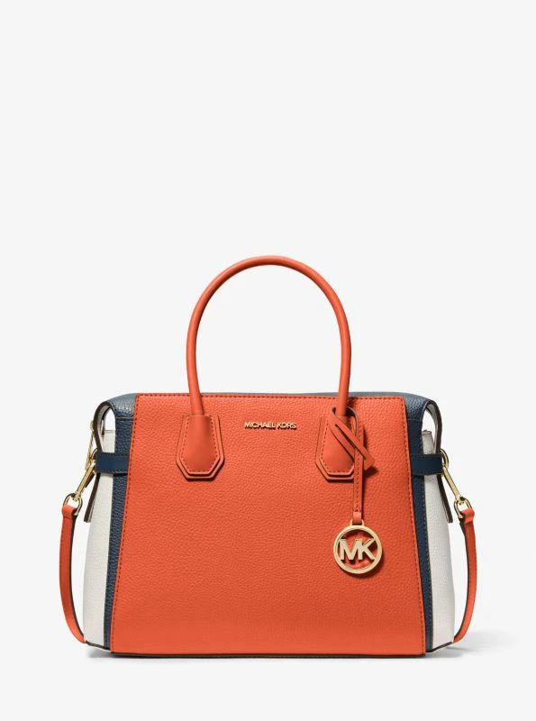 Michael Kors Mercer Medium Color-Block Belted Satchel 1