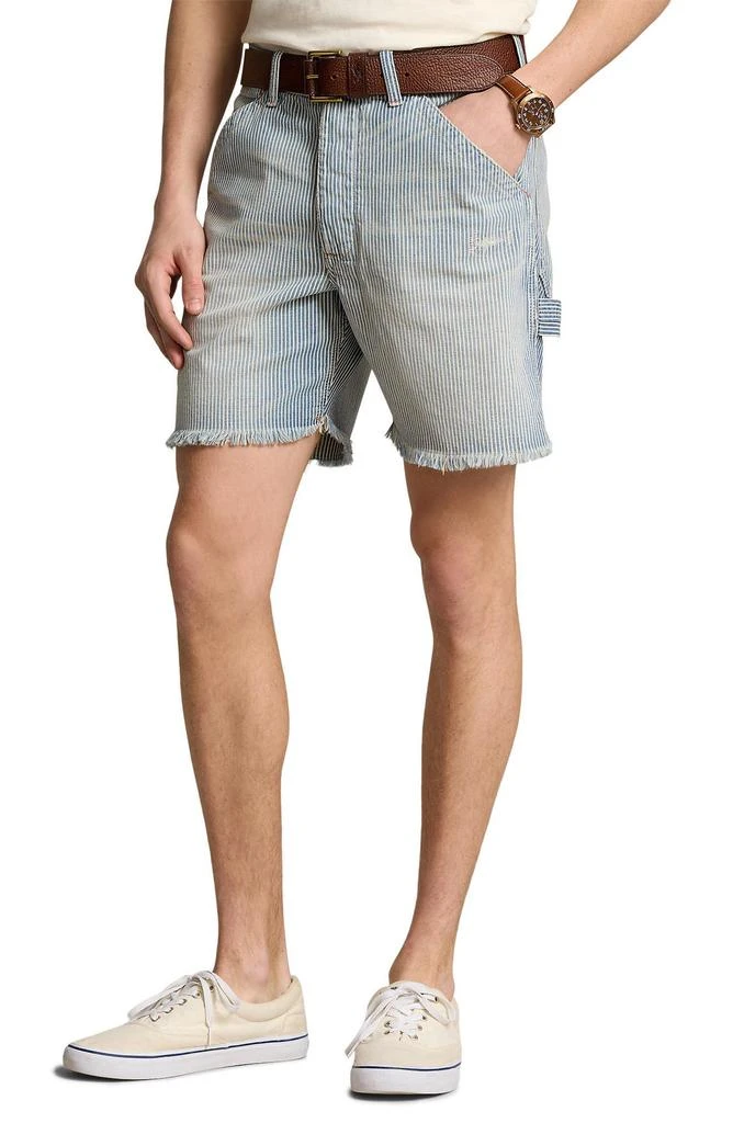 Ralph Lauren Stripe Cutoff Denim Carpenter Shorts