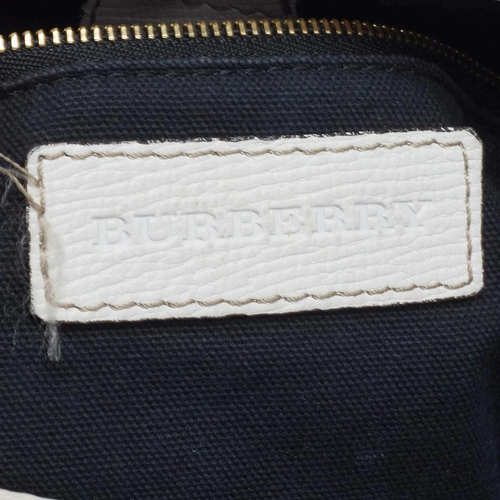 Burberry Burberry White/Beige Leather and House Check Canvas Little Crush Crossbody Bag 14