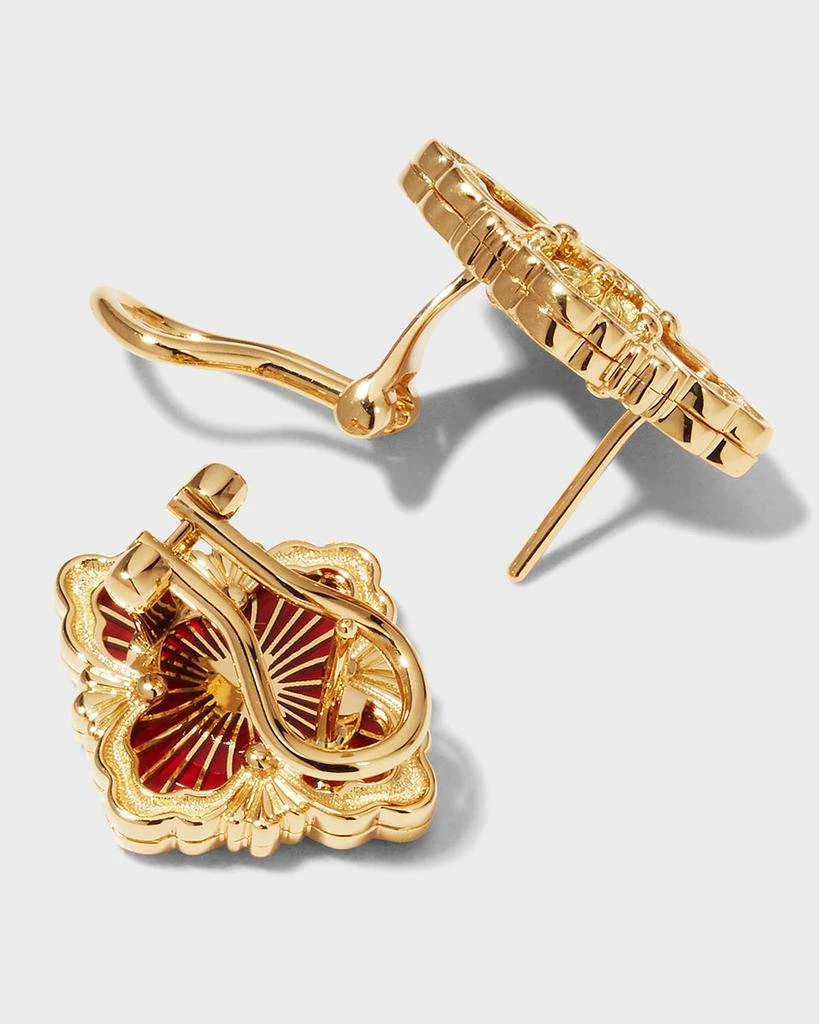 Buccellati Opera Tulle 18K Gold Red Enamel Earrings 4