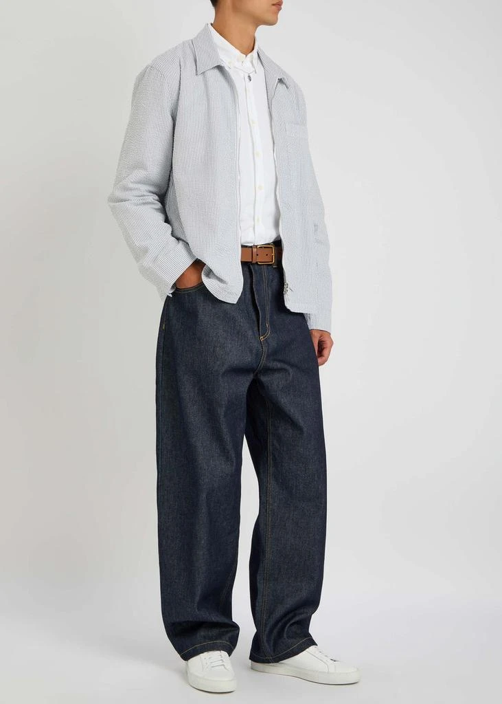 Officine Générale Malo pinstripe seersucker overshirt 4