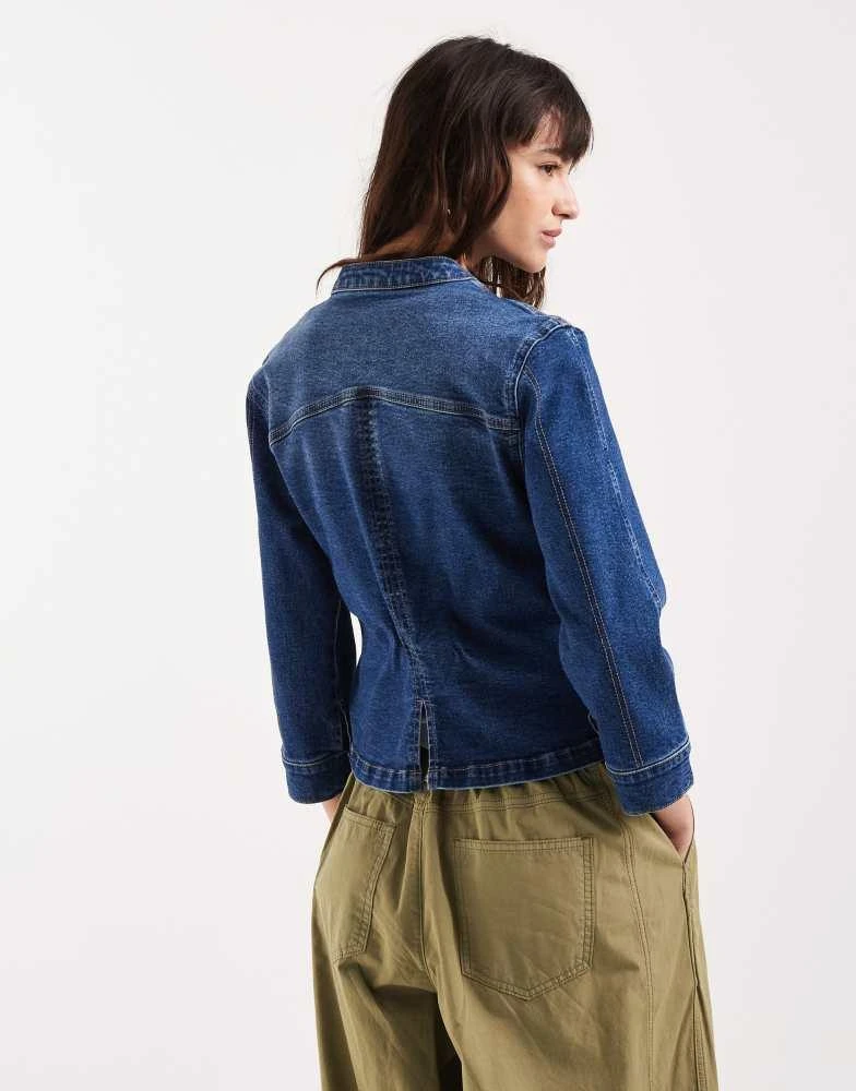 ASOS ASOS DESIGN shrunken denim military jacket 4