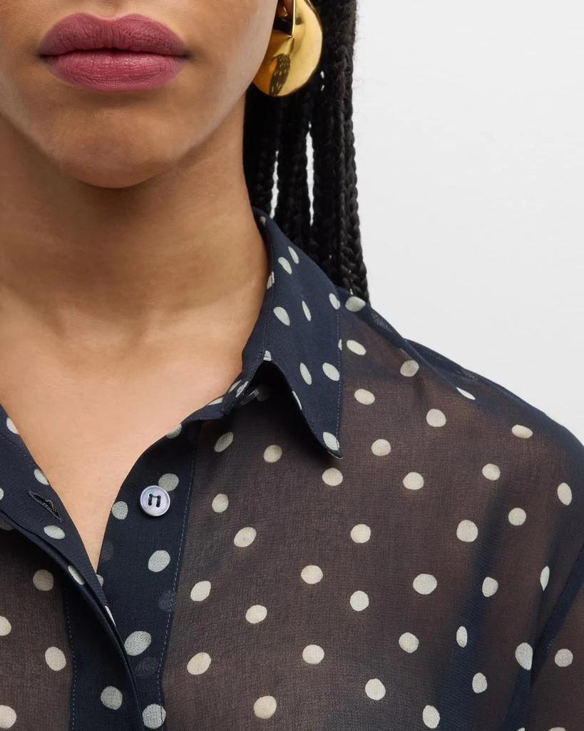 Altuzarra Chika Polka-Dot Sheer Button-Front Top 5
