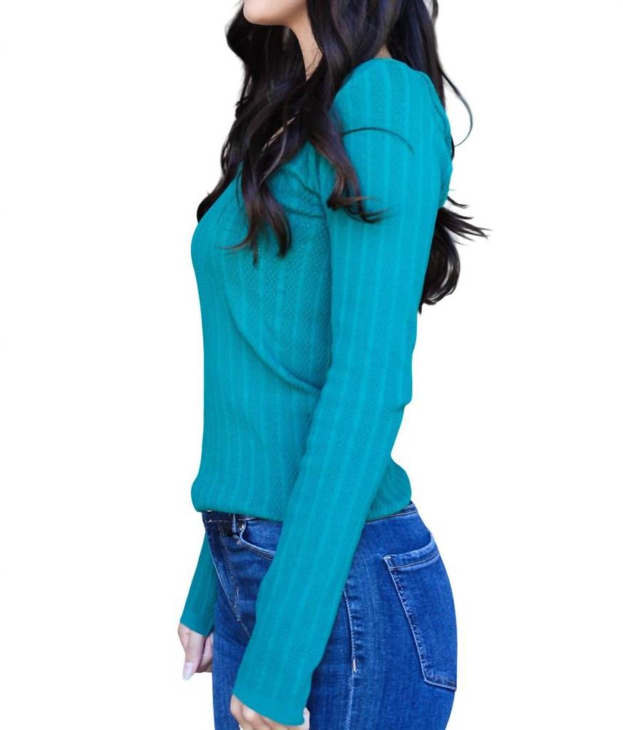 SCALA Scala - Lace Long Sleeve U-neckline Top