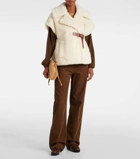 Max Mara Abavo wool and silk teddy cape 2