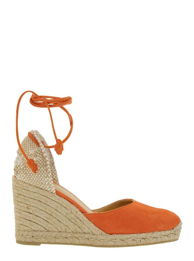 CASTAÑER 'Carina' Orange And Beige Espadrilles With Wedge And Closed Toe In Canvas And Suede Women 1