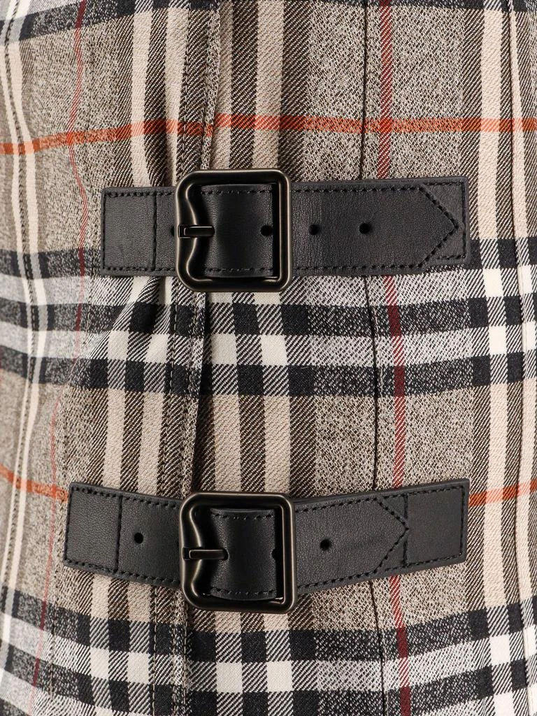 Burberry Burberry Checked Pleated Midi Skirt 3