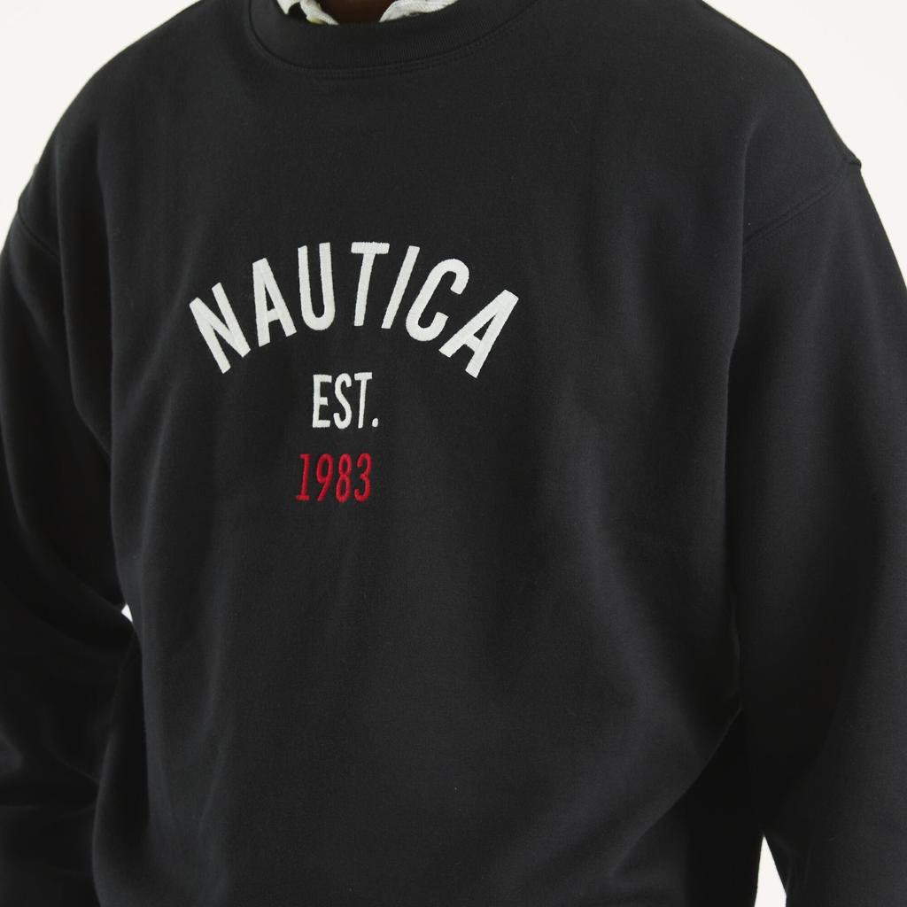 Nautica Mens Fleece Logo Crewneck Sweatshirt