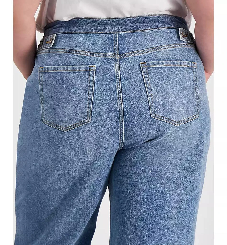 Bar III Trendy Plus Size High-Rise Wide-Leg Light-Wash Jeans, Exclusively at Macy's 7