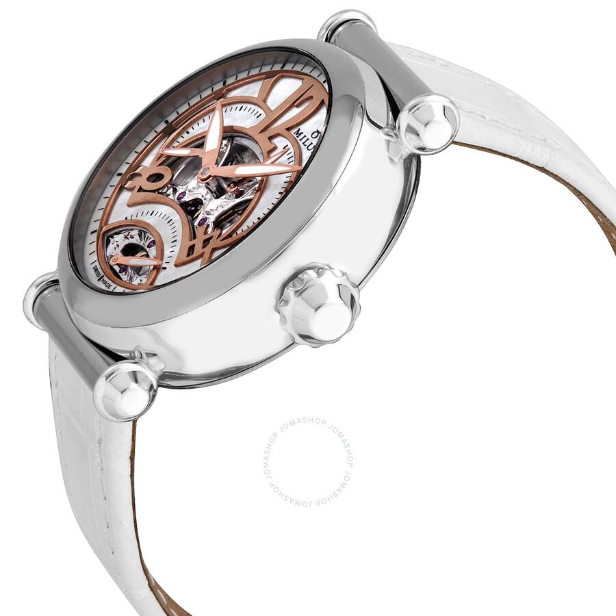 Milus Merea Mother of Pearl Dial Automatic Tri-Retrograde Ladies Watch MER300