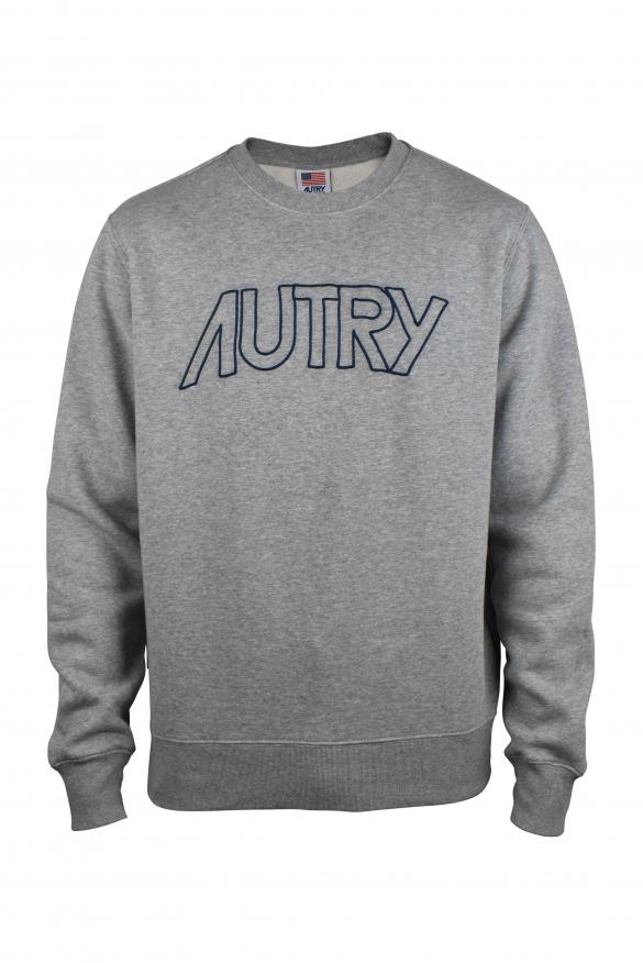 AUTRY Luxury sweatshirt for men autry sweatshirt in grey cotton with logo