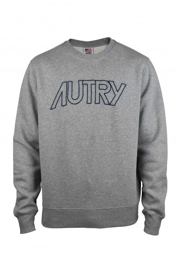 AUTRY Luxury sweatshirt for men autry sweatshirt in grey cotton with logo 1