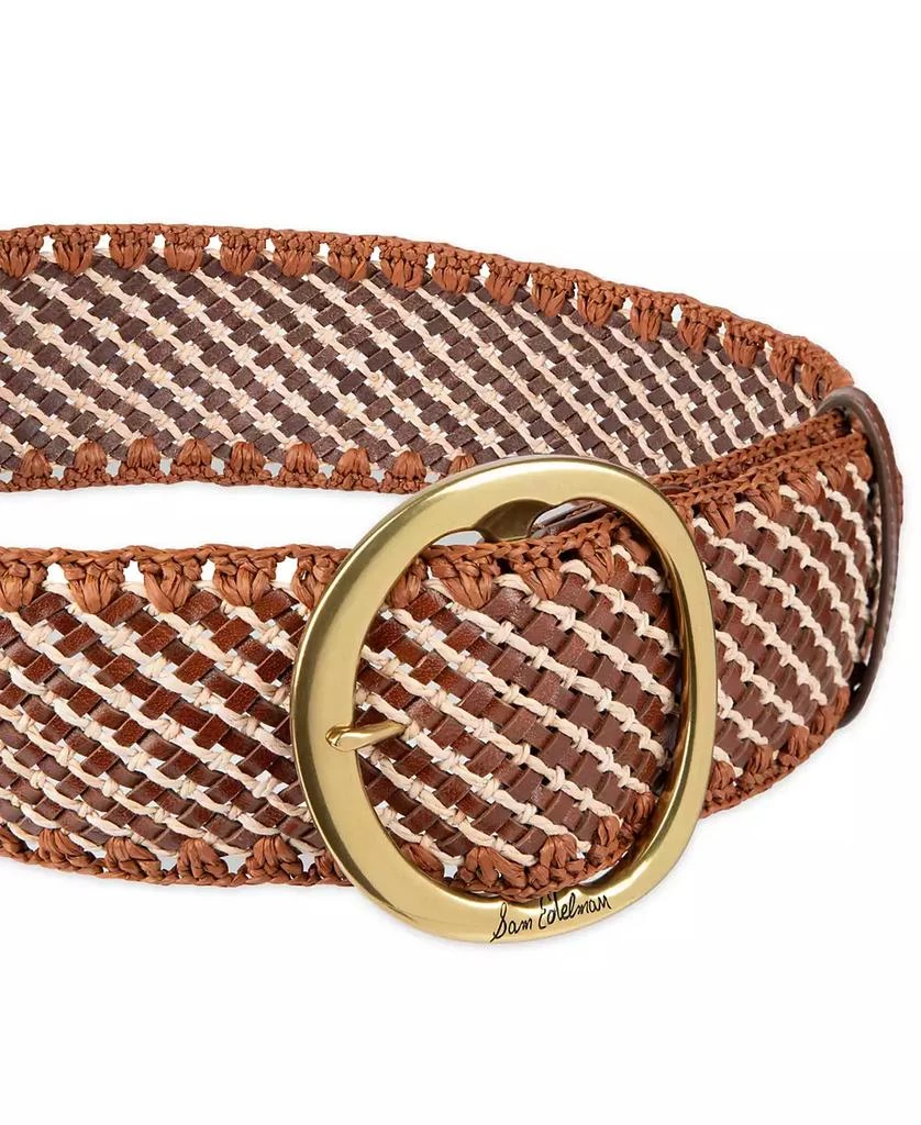 Sam Edelman Women
s Raffia and Leather Woven Belt 3