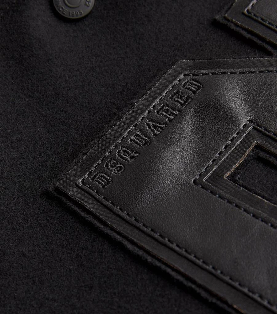 DSQUARED2 Wool-Blend Leather-Trim Varsity Jacket 5