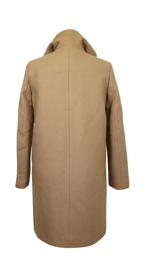 Sandro Women's Camel Kurt Wool Coat Fur Trim Women's Hood 4