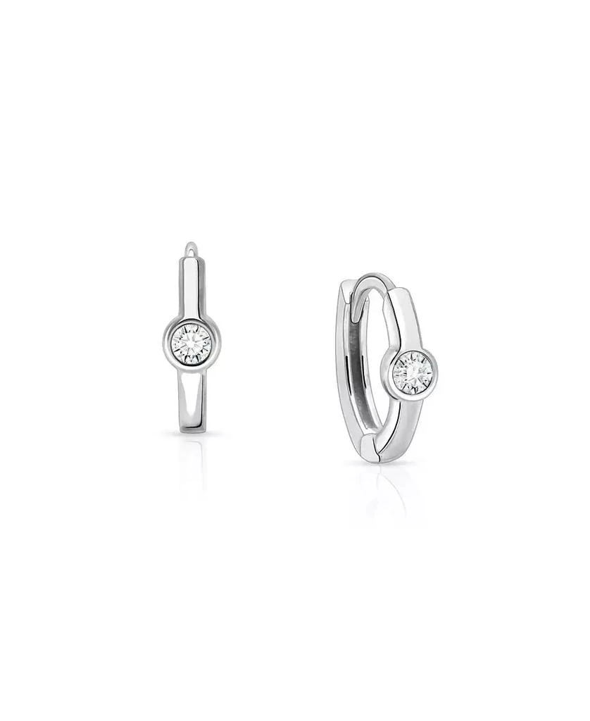Tiny Blessings Girl
s Sterling Silver 9mm Birthstone Huggie Hoops Earrings