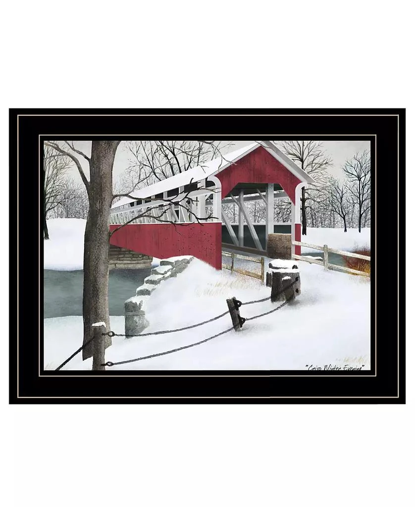 Trendy Décor 4U Crisp Winter Evening by Billy Jacobs, Ready to hang Framed Print, Black Frame, 19" x 15"