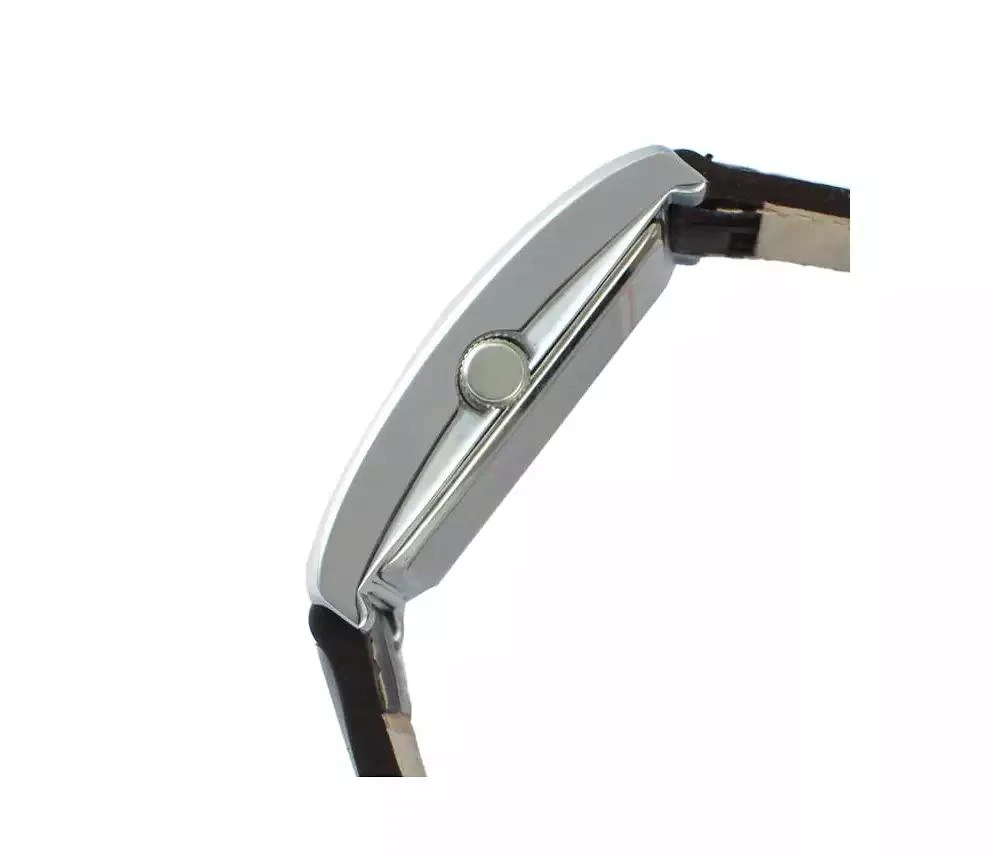 Peugeot Men's 30X40mm Silver Tank Shape Watch with Black Strap 3