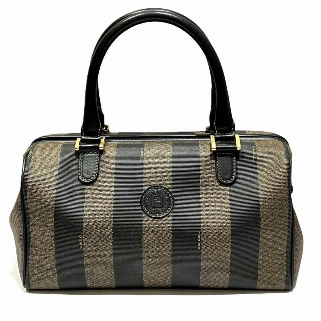 Fendi Pequin  Pvc Leather Boston Bag (Pre-Owned)