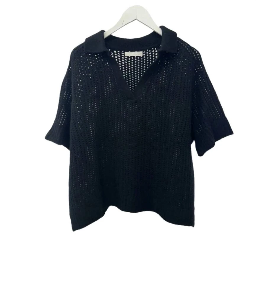 Sablyn Sablyn - Women
s Shalom Relaxed Split Neck Polo Lounger Tee