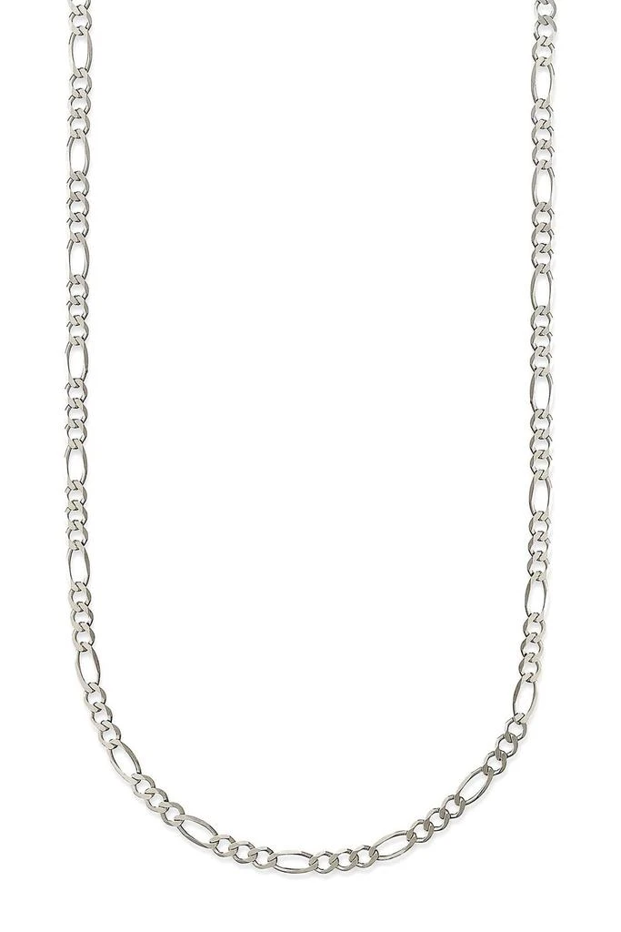 BEST SILVER Sterling Silver 0.5mm Figaro Chain 22" Necklace