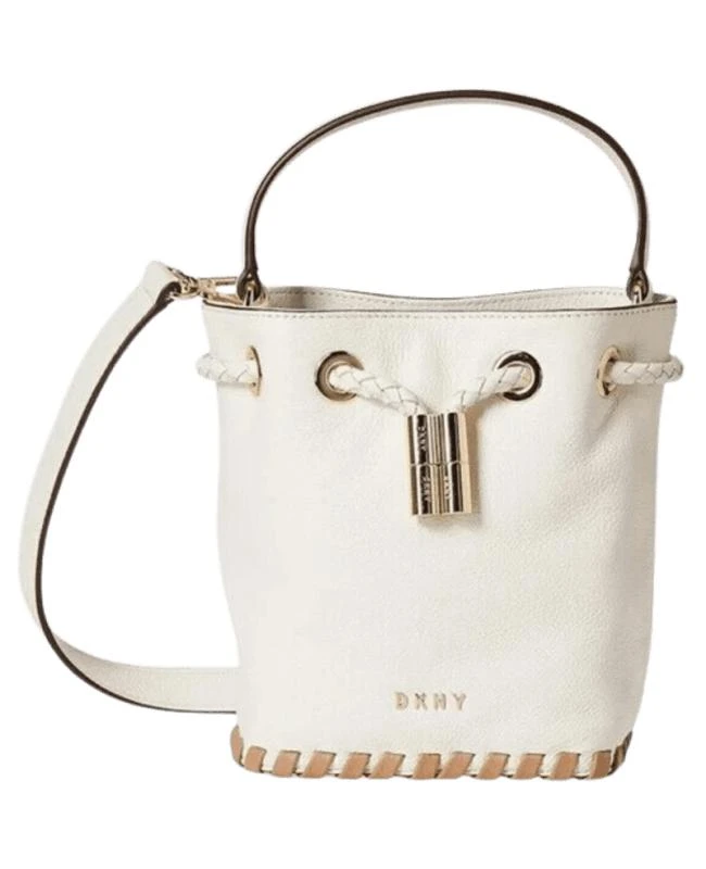DKNY DKNY Winnie Small White Leather Women's Bucket Bag R02JUI94XGQ 1