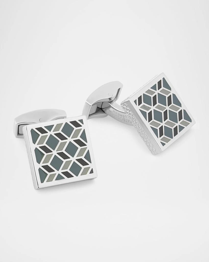Tateossian Men
s Square 3D Cube Enamel Cufflinks 1