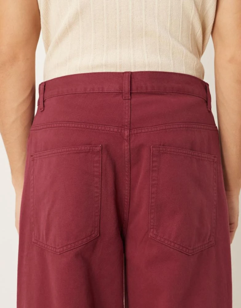ASOS ASOS DESIGN co-ord baggy jeans in dark red 4