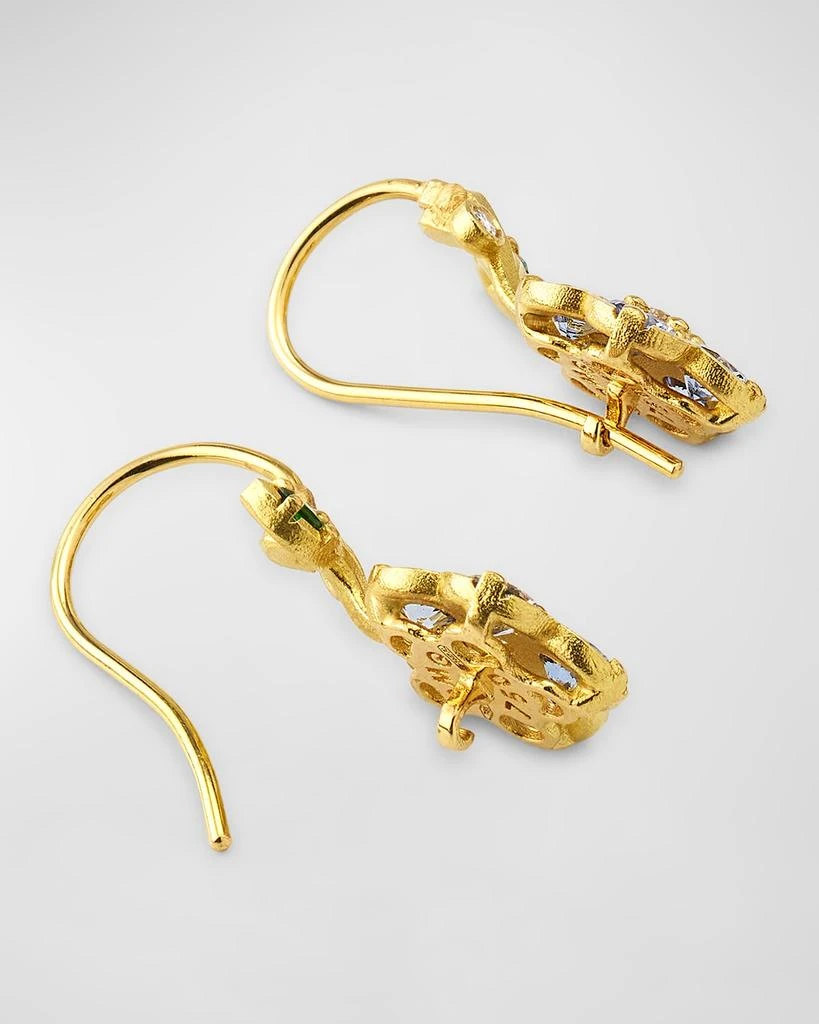 Paul Morelli 18K Yellow Gold Diamond, Tsavorite and Sapphire Wild Child Earrings 4