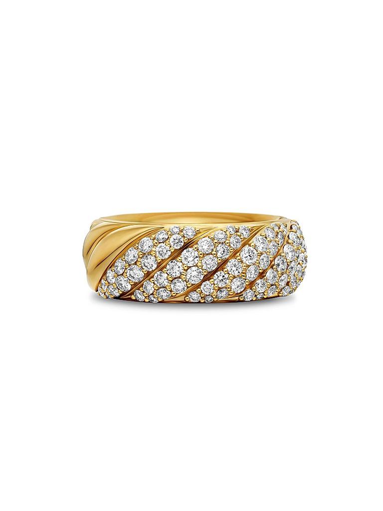 David Yurman Sculpted Cable Band Ring in 18K Yellow Gold