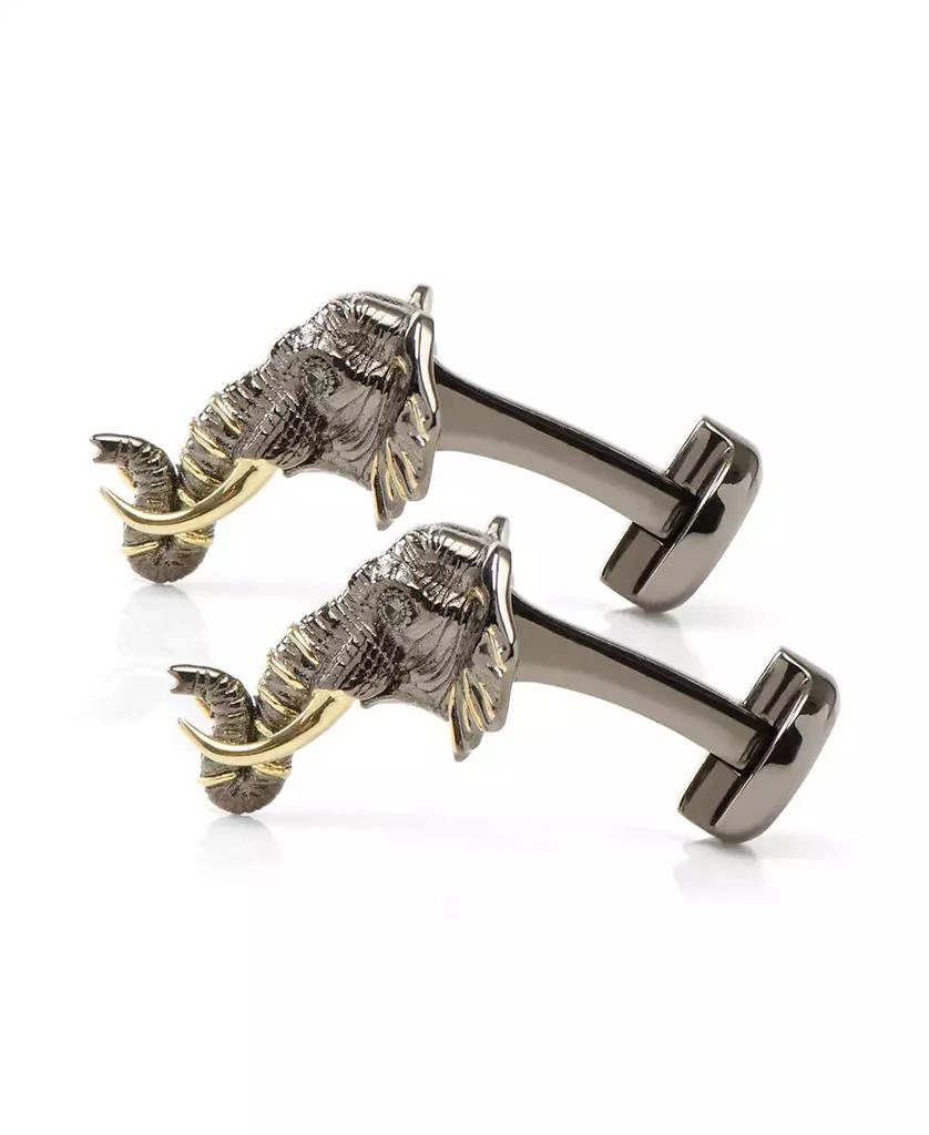 Ox and Bull Trading Co. Men's 14K Gold Elephant Cufflinks 3