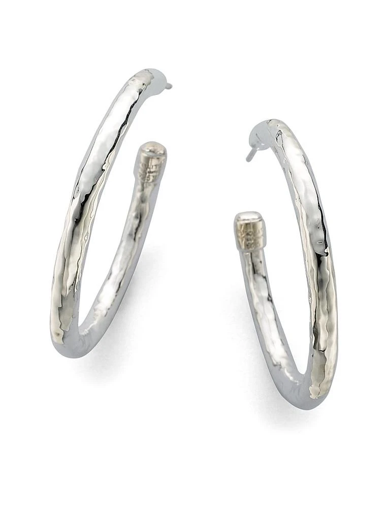 Ippolita Classico Medium Sterling Silver Hammered Hoop Earrings