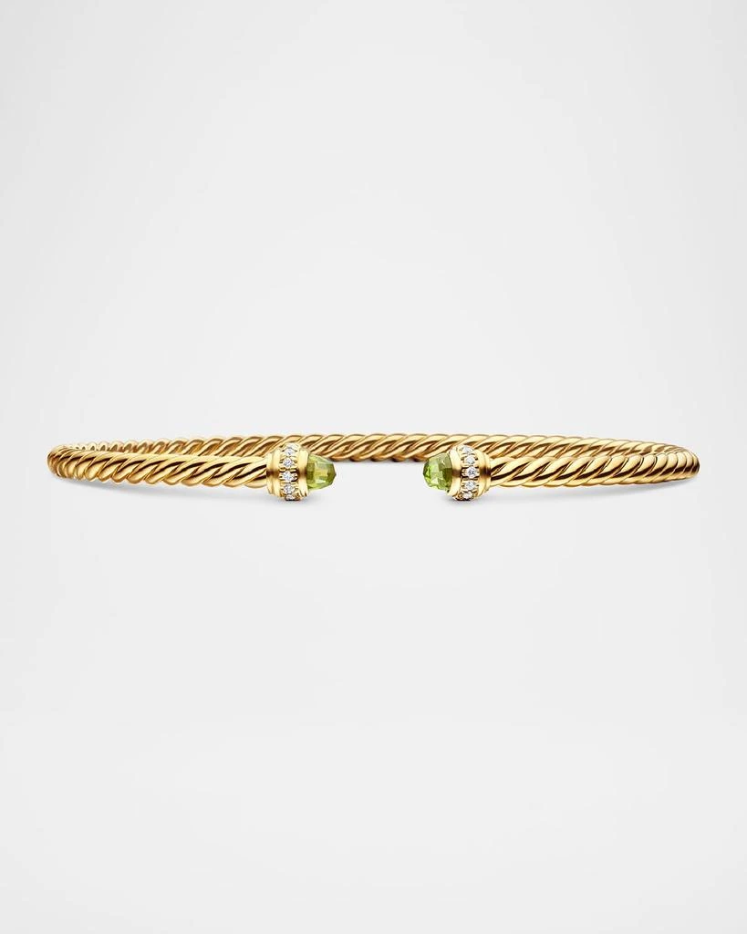 David Yurman Cablespira Bracelet with Gemstone in 18K Gold, 3mm